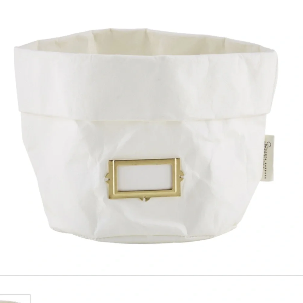 STEPHAN BABY: Set of 2 White Washable Paper Sturdy Organizers / Holders